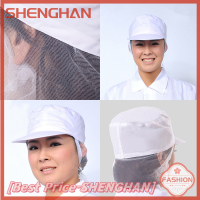 SHENGHAN PolyCotton สีขาวยืดหยุ่นผ้าโพกหัวสำหรับผู้หญิงหมวกตกแต่งสำหรับจัดเลี้ยงเชฟทำอาหารครัวเบเกอรี่