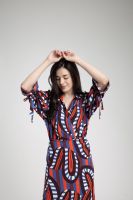 QueenCows : ชุดให้นม Mene Dress Shirt (Red Print)