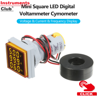 Instruments มินิสแควร์ดิจิตอล-แอมป์มิเตอร์ Voltammeter แอมป์มิเตอร์โวลต์มิเตอร์ Cymometer สามจอแสดงผล LED แรงดันไฟฟ้า &amp; Current &amp; ความถี่ตัวบ่งชี้ Monitor AC Panel AC60-500V AC0-100A 20-75Hz