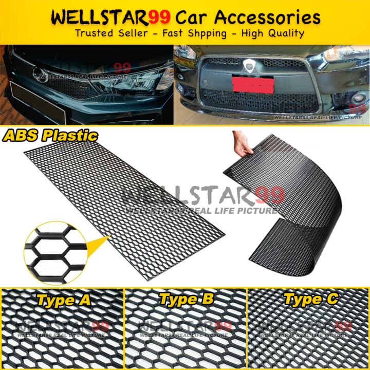 Universal Black ABS Plastic Racing Honeycomb Mesh Grill Spoiler Bumper ...