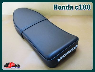HONDA C100 "BLACK" COMPLETE DOUBLE SEAT //  เบาะ เบาะมอแเตอร์ไซค์ "สีดำ" พร้อมสกรีนตัวอักษร HONDA สีขาว สินค้าคุณภาพดี