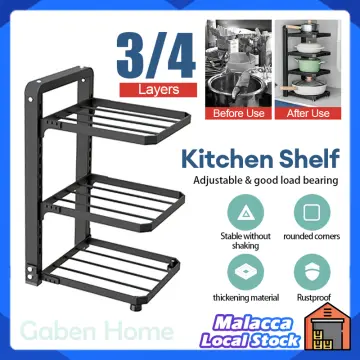 Organizer Rack Multi-layer Iron Cover Storage Holder Kitchen Shelf