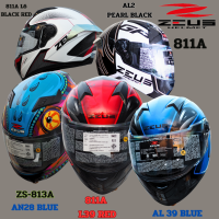 หมวกกันน็อคหุ้มคางZEUS  Zs-811A pearl black al39red/al39 fluo yellow