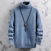 2023 Turndown Collar Sweater for Men Solid Color Pullovers 5 Colors Basic Casual Knitwear Autumn and Winter Youthful Turtleneck