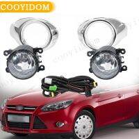 Halogen Fog Lights For Ford Focus 3 2012 2013 2014 Fog Lamp Frames Chrome Fog Light Cover Grill Headlight Foglight Wire Harness