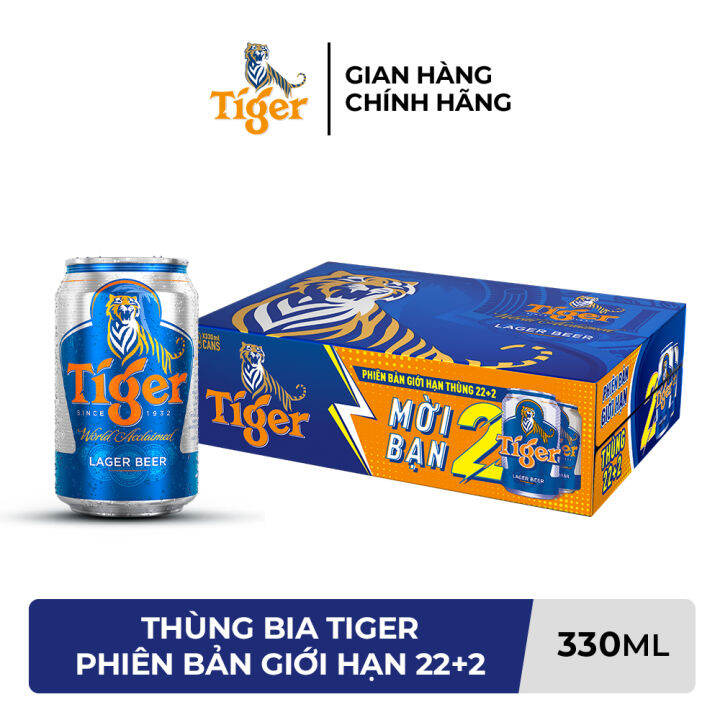 28/8 Chỉ Từ 333K/Thùng] Phiên Bản Giới Hạn - Thùng Bia Tiger Phiên Bản Giới  Hạn 22+2 Lon 330Ml | Lazada.Vn