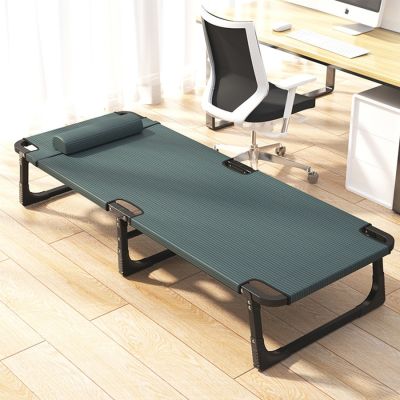 Metal bed, folding 2 sections,(max load 120 kg.) size 65×186×30 cm.-Green