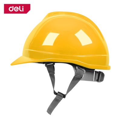 Deli หมวกนิรภัย หมวกเซฟตี้ หมวกวิศวกร หมวกวิศวะ พร้อมสายรัดเซฟตี้ปรับขนาดได้ น้ำหนักเบา แข็งแรง ทนทาน Safety helmet