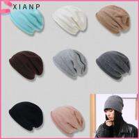 XIANP สีทึบทึบ หมวกผ้าฝ้ายแคชเมียร์แบบสวมหัว ลำลองแบบสบายๆ ฤดูหนาวที่อบอุ่น หมวก skullcap ถัก ทันสมัยและทันสมัย หนาขึ้น หมวกแก็ปฝากระโปรง ผู้หญิงผู้หญิงผู้หญิง