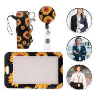 FICUESTORE【New】 แท็กรูปแบบดอกไม้ชื่อแท็กชื่อแท็กผู้ถือ ID ผู้ถือ ID ที่มี Lanyard Portable Card Office Office Office Supply