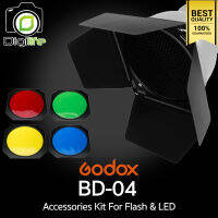 Godox BD-04 Accessories Kit For Flash , LED ใส่บน Standard Reflector 7 inch. ( BarnDoor , Honeycomb , Color Gel*4 )