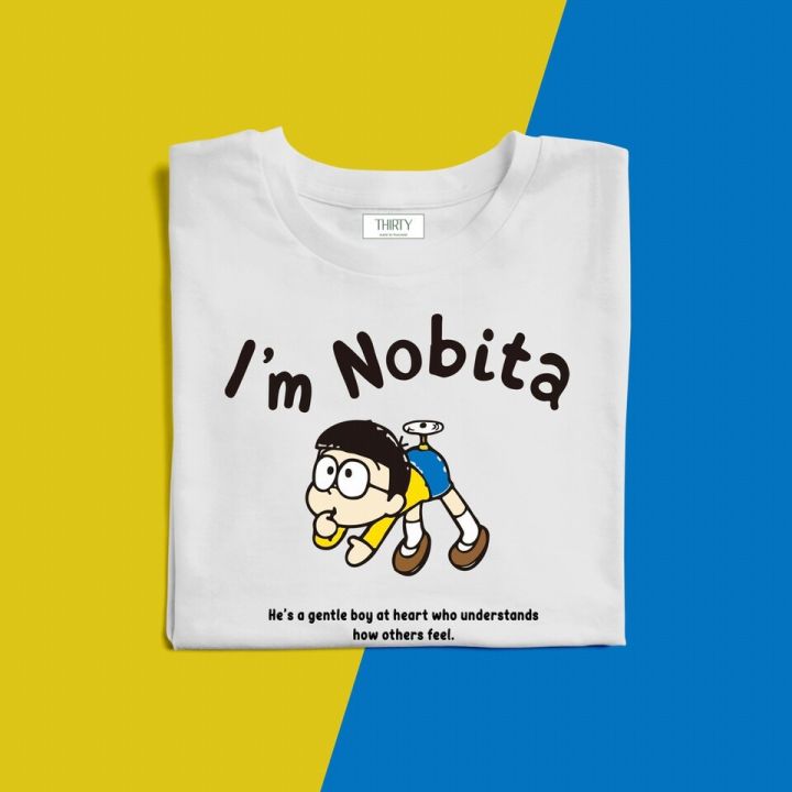 เสื้อยืดผ้าฝ้ายพิมพ์ลายขายดี-nobita-เสื้อยืดunisex-ผ้าcotton-100-สกรีนชัด-สีสด-ติดทน-s-5xl