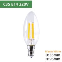 โคมไฟเอดิสันตกแต่ง C35ย้อนยุค/A60/ST64ไส้หลอดหลอดไฟ LED E14 (K)= เทียน LED เอดิสันโคมไฟหลอดไฟ220V แบบวินเทจ