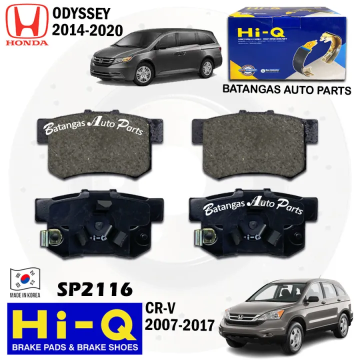 HIQ REAR BRAKE PAD HONDA CRVV 20072017 / ODYSSEY 20142020 4PCS