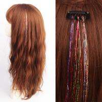 Wig Hair Extension Braided Hair Color Hair Flashing Gold Laser Rope And Bright Colorful Silver Silk T8X9