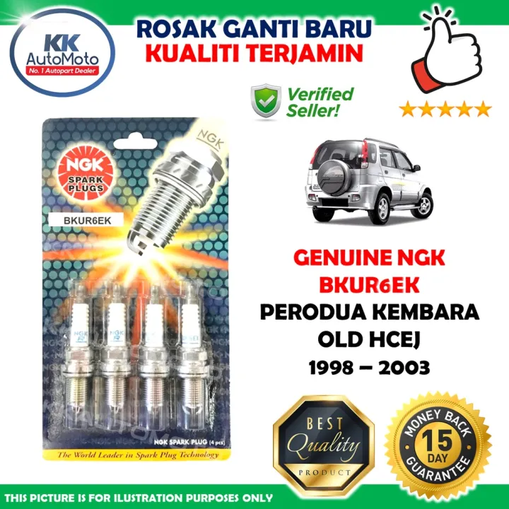 4 Biji Genuine NGK Spark Plugs BKUR6EK Perodua Old Kembara Lama 1998