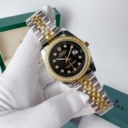 Đồng hồ Rolex nam đính đá sang trọng, dây thép chống gỉ sét, có lịch ngày