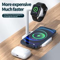 Wireless Charger Station Dock 5V Desktop Fast Charging Multifunctional Universal สำหรับศัพท์มือถือนาฬิกาขาตั้งศัพท์มือถือ