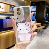 เคสโทรศัพท์แฟชั่นพร้อมส่งเคสนิ่มสำหรับ OPPO Reno10 Pro Reno10 Pro + Plus Reno10 8 Pro 5G A78 A77เคสโทรศัพท์ใหม่พร้อมกระจกแต่งหน้าเคสฟิล์มป้องกันเลนส์ใส OPPORENO10PRO + ฝาครอบด้านหลัง