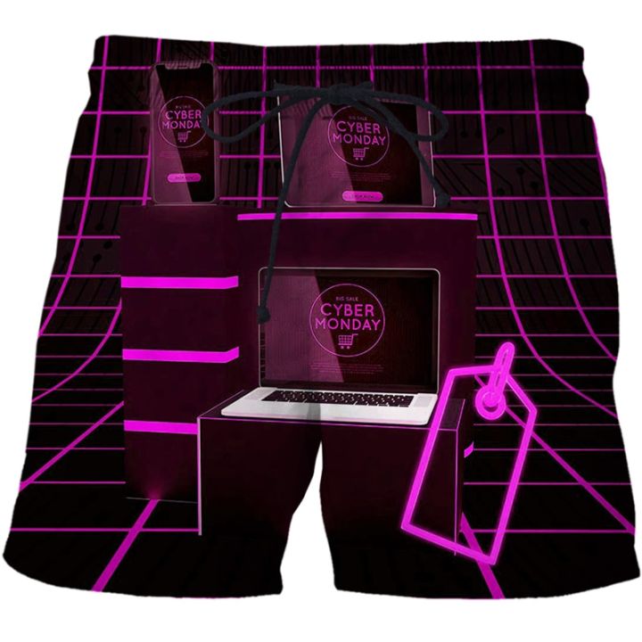 future-technology-rendering-3d-print-mens-shorts-beach-shorts-summer-casual-loose-sport-short-pants-swim-shorts-men-mens-clothes