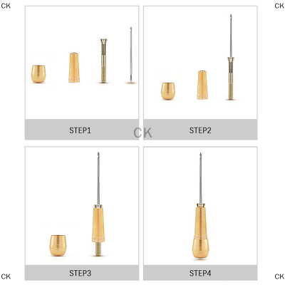 CK ชุดอุปกรณ์เย็บหนังแบบทำมือชุดเข็มเย็บหนังพร้อมด้ามทองแดงเครื่องมือซ่อมรองเท้าหนังผ้าใบหนังด้วยด้ายไนล่อน