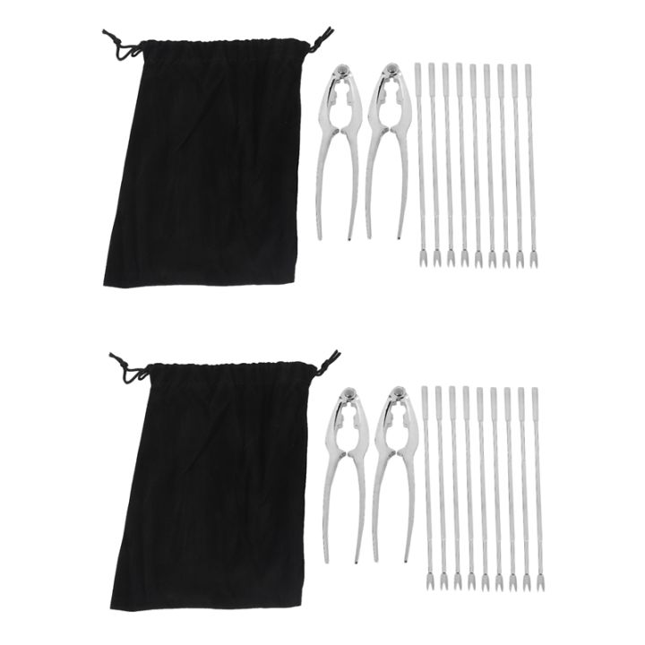 seafood-tool-kit-stainless-steel-crab-leg-cracker-and-forks-nut-cracker-set-shellfish-sheller-24pcs