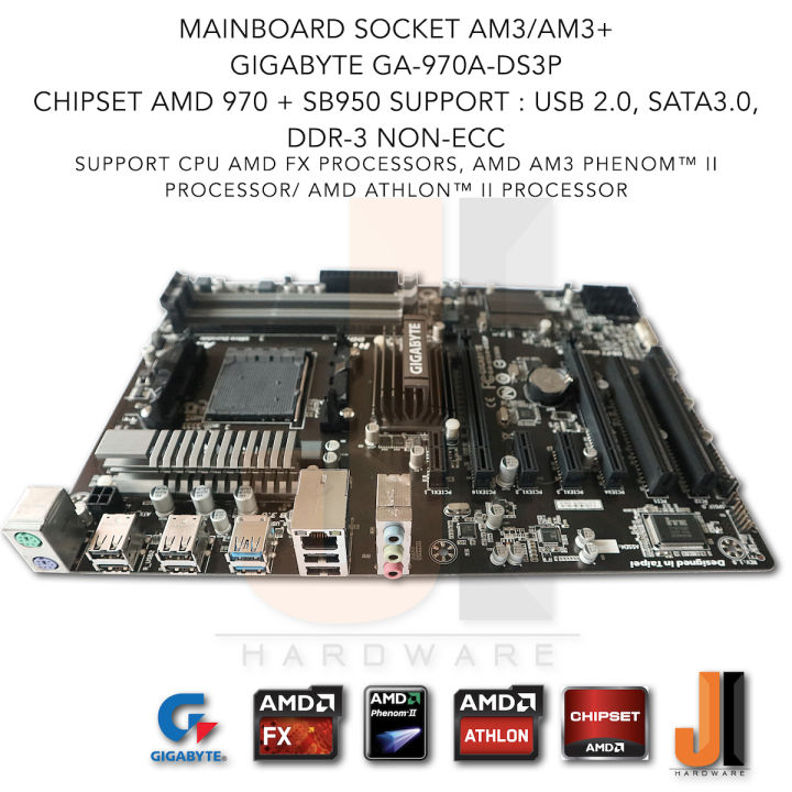 mainboard-gigabyte-ga-970a-ds3p-am3-am3-support-amd-am3-fx-am3-phenom-ii-athlon-ii-series-มือสองสภาพดีมีฝาหลังแถมมาให้