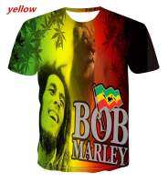 2021New แฟชั่นบ๊อบ Marley พิมพ์3d เสื้อยืดเร้กเก้เพลงฮิปฮอปสบายๆแขนสั้นฤดูร้อนเสื้อผ้า