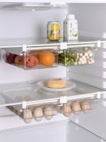 NEW Kitchen Fruit Food Storage Box Plastic Clear Fridge Organizer Slide Under Shelf Drawer Box Rack Holder Refrigerator Drawer