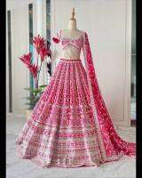 Lehenga - choli :FABRIC : Tafeta silk FLAIR : 4 Meter WORK : Heavy Cording work Inner : Micro  Semi Stitched Up to 44” Size (LENGTH : 44”) CANCAN AND CANVAS also comes For More Volume of Flair  vivah