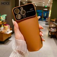 เคสสำหรับไอโฟนโทรศัพท์ซิลิโคนนิ่มจาก HOCE หน้าต่างขนาดใหญ่ขนาด15 14 13 12 Pro Max 11 X XR XS MAX 14 15 Plus พร้อมฝาครอบเคสฟิล์มเลนส์