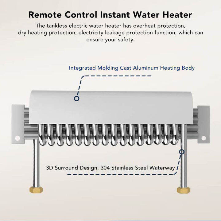 Electric Instant Water Heater Remote Control Tankless Electric Instant