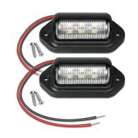 ♈ 2PCS 6 LED Car License Number Plate Light For SUV Truck Trailer Van Tag Step Lamp White Bulbs Car Products License Plate Lights