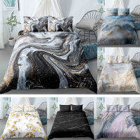 Marble Pattern Printed Duvet Cover Set With Zipper Closure Bedding Sets &amp; Comforter Covet Pillow