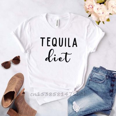 Tequila Diet Women Tshirt No Fade Premium Casual Funny T Shirt For Lady Girl Woman T-Shirts Graphic Top Tee Customize