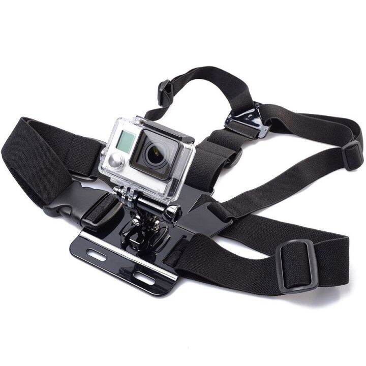 สายคล้องสายเข็มขัดรัดหน้าอกสำหรับเล่นกีฬากล้องแอคชั่นแคมเมราสำหรับ-gopro-go-pro-hd-hero-1-2-3-3-4-sj4000-xiaomi-yi-4k-h9เข็มขัดเล่นสกีกล้อง-dv