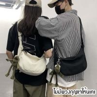 ideafashionshop(ID1746) กระเป๋าผ้าสะพายข้างมีซิปผ้าแคนวาส