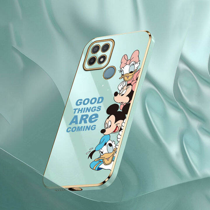 jiefie-การ์ตูน-mickey-mouse-สำหรับ-oppo-a15-a15s-a5-2020-a9-2020-a16-a12-a5s-a3s-a7-a16k-a12e-a31-a83น่ารัก-mini-daisy-โครเมี่ยมเคสโทรศัพท์-tpu