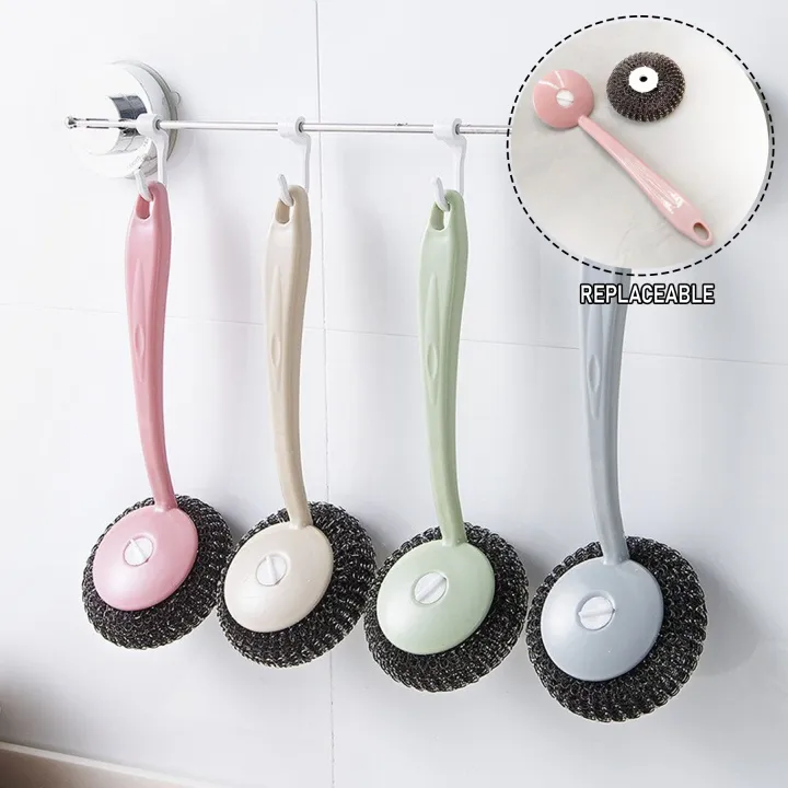 Long Handle Steel Ball Dishwashing Brush | Lazada PH