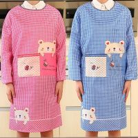 Women Men Cleaning Apron With Pocket Bear Pattern Kitchen Cooking Clothes Smock Household Waterproof Uniform Aprons Service Aprons