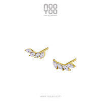 NooYoo ต่างหูสำหรับผิวแพ้ง่าย Marquises CZ Surgical Steel