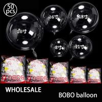 50pcs Bobo Balloons wholesale 8-36inch Transparent Bubble Gift Ballon For Birthday Party Decor Flower Wrapping Wedding Favors Balloons