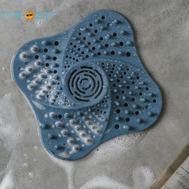 fan-shape-silicone-floor-drain-kitchen-sink-strainer-waste-plug-hair-filter