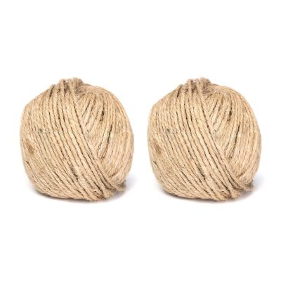 2X 3MM Thick Brown Rustic Jute Twine Hessian String Cord Rope for Hand Craft 50M
