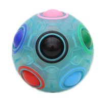 Rainbow Ball Puzzles Spheric Magic Cube Toy Adult Kids Plastic Creative Football Learning Educational Toys Gifts For Children Brain Teasers
