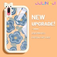 Jjlingji เคสสำหรับ VIVO Y93 Y91C Y93S แฟชั่นลายดอกไม้สีสันสดใสน่ารักน้อยมอนสเตอร์เลนส์กล้องถ่ายรูปแบบนิ่มกันกระแทกแบบใสเคสมือถือความคิดสร้างสรรค์โปร่งใสเคสป้องกันซิลิโคนเรียบง่าย