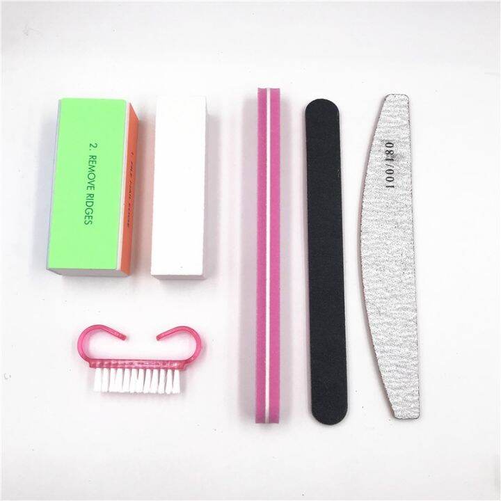 6pcs-nail-files-100180-nail-sanding-buffer-professional-nail-files-makeup-manicure-pedicure-set-nail-brushes-tool-extension-set