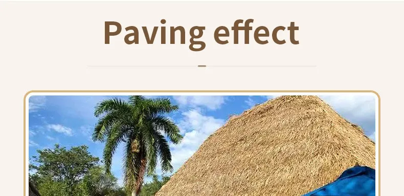 Palm Thatch Fake Straw PE Environmental Protection High-Density Simulation  Thatch Tile Carpet Plastic Straw Fake Straw Pavilion Wooden House Farm