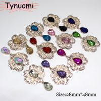 【CW】 Fashion 28x48MM 10PCS gold Rhinestone Wedding Wine Glass Decoraation Clothing Metal Brooch Crafts Accessories