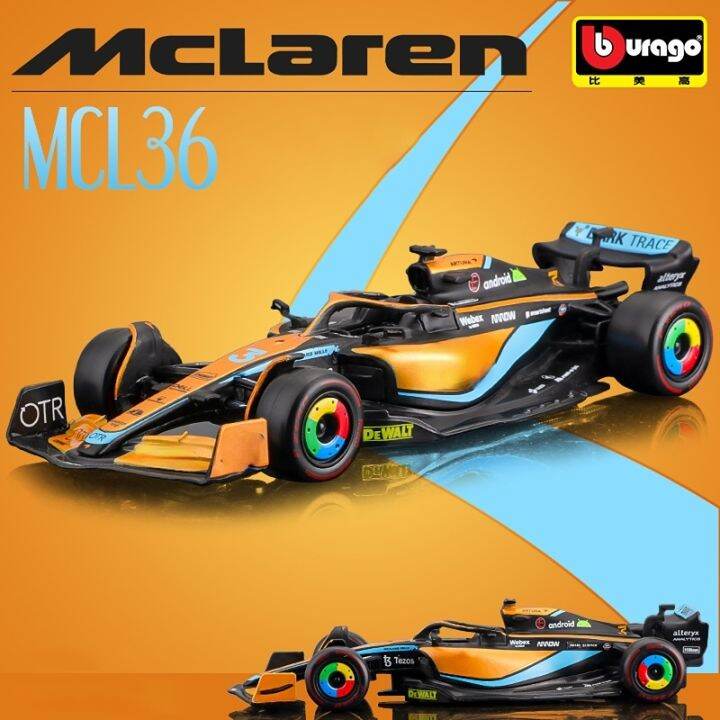 bburago-1-43-2022-4-lando-norris-f1-mclaren-mcl36-3-daniel-ricciardo-alloy-luxury-vehicle-diecast-cars-model-toy